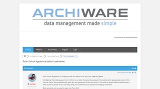 
                            7. Pure Virtual Appliance default username - blog.archiware.com