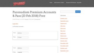 
                            3. Purenudism Premium Accounts & Pass (23 Feb 2018) Free