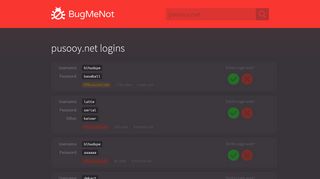 
                            5. pusooy.net passwords - BugMeNot