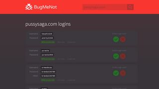 
                            2. pussysaga.com passwords - BugMeNot