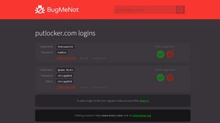 
                            7. putlocker.com passwords - BugMeNot