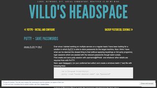
                            7. Putty – Save Passwords | Villo's Headspace
