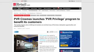 
                            7. PVR Cinemas launches 'PVR Privilege' program to …