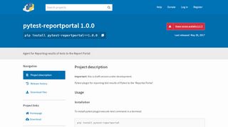 
                            8. pytest-reportportal 1.0.0 : Python Package Index