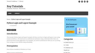 
                            1. Python Login and Logout Example - Roy Tutorials