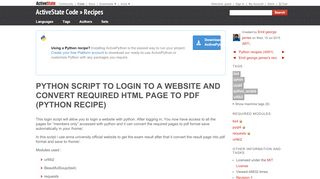 
                            9. Python script to login to a website and convert required html ...