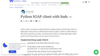 
                            1. Python SOAP client with Suds - Webkul Blog