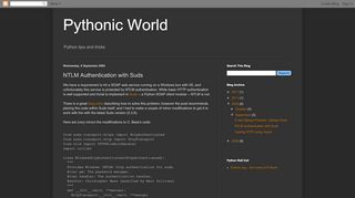 
                            6. Pythonic World: NTLM Authentication with Suds