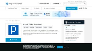 
                            2. Pyton Flight Portal API | ProgrammableWeb