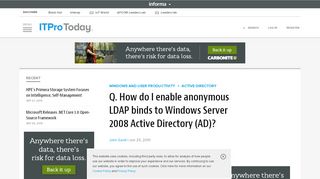 
                            6. Q. How do I enable anonymous LDAP binds to Windows 2008 Active ...