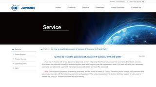 
                            7. Q: How to reset the password of Jovision IP Camera, NVR ...