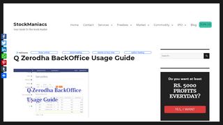
                            4. Q Zerodha BackOffice Usage Guide | StockManiacs