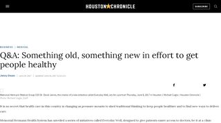 
                            8. Q&A: Something old, something new in effort to get people healthy ...