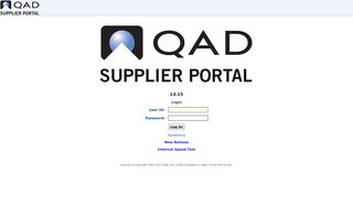 
                            4. QAD Supplier Portal (13.15.2) Login