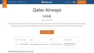 
                            7. Qatar Airways | Hahn Air Lines