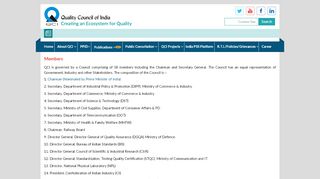 
                            4. QCI: Members - Quality Council of India
