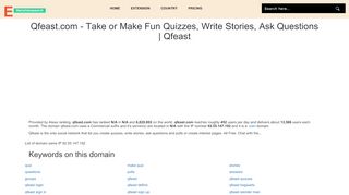
                            5. qfeast.com - Take or Make Fun Quizzes, Write …