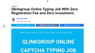 
                            5. Qlinkgroup Online Typing Job With Zero …