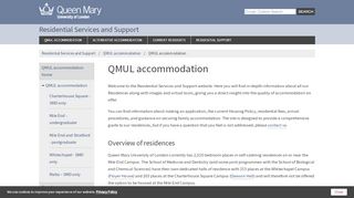 
                            5. QMUL accommodation - Residential Services and Support