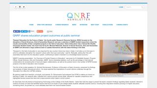 
                            8. QNRF shares education project outcomes at public seminar