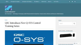 
                            5. QSC Introduces New Q-SYS Control Training Series – Convergent
