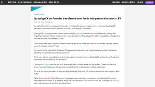 
                            5. QuadrigaCX co-founder transferred user funds into …