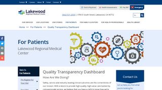 
                            6. Quality Transparency Dashboard | Lakewood Regional ...