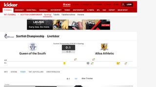 
                            9. Queen of the South - Alloa Athletic - kicker.de