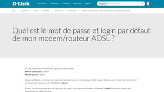 
                            2. Quel est le mot de passe et login par défaut de mon modem ...