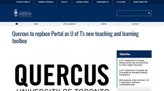 
                            5. Quercus to replace Portal as U of T's new teaching and ... - UTSC