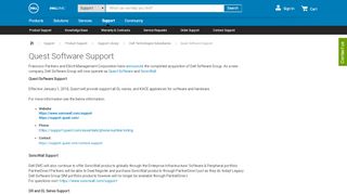 
                            3. Quest Software Support | Dell US