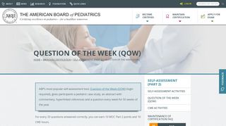 
                            4. Question of the Week (QOW) | The American Board of Pediatrics