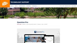 
                            2. Question Pro - The University of Texas at El Paso