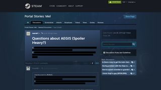 
                            2. Questions about AEGIS (Spoiler Heavy?) :: Portal Stories: Mel General ...