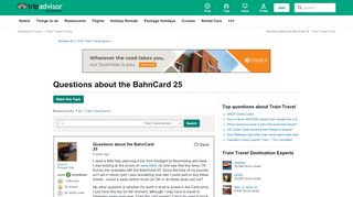 
                            5. Questions about the BahnCard 25 - Train Travel Forum ...