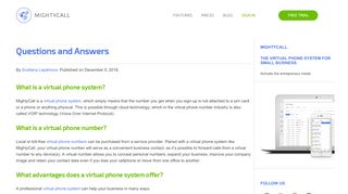 
                            5. Questions and Answers | MightyCall Support Portal