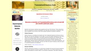 
                            2. Questions & Answers Sites - Translation directory