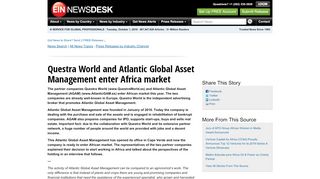 
                            4. Questra World and Atlantic Global Asset Management enter ...