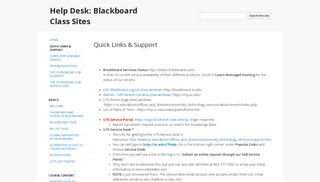 
                            7. Quick Links & Support - Help Desk: Blackboard Class Sites