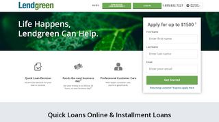 
                            1. Quick Loans | Online installment Loans | Lendgreen.com