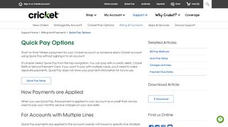 
                            9. Quick Pay Options | Billing & Payments | Cricket Wireless