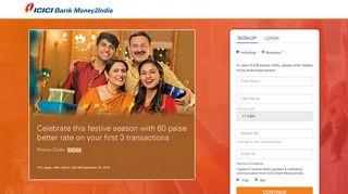 
                            2. Quick Signup for Money Transfer to India - ICICI Bank