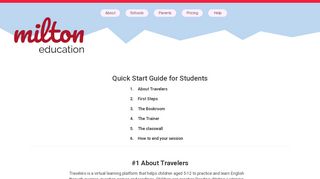 
                            6. Quick Start Guide for Students - travelers.miltoneducation.com