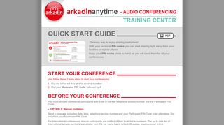 
                            9. Quick Start Guide - userguides.arkadin.com