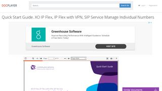 
                            8. Quick Start Guide. XO IP Flex, IP Flex with VPN, SIP Service Manage ...
