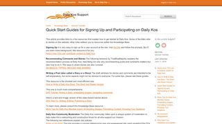 
                            4. Quick Start Guides for Signing Up and Participating on Daily Kos