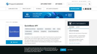 
                            9. QuickBase API | ProgrammableWeb