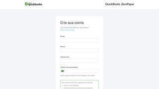 
                            2. QuickBooks ZeroPaper — Crie sua conta