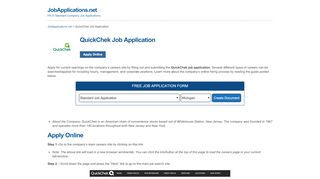 
                            6. QuickChek Job Application - Apply Online