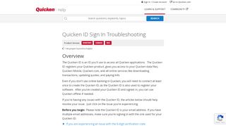 
                            3. Quicken ID Sign In Troubleshooting